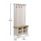 Flash Furniture Paisley 31.5in. Wide Hall Tree w/Bench, 3 Single Storage Hooks, and 4 Lower Storage Cubbies NAN-FY-HY-HT06-WHTWTH-GG - alternate 5